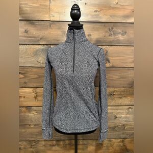 🖤Lululemon 1/4 Zip Long Sleeve Top – Size 4 – Black/White Heathered🖤